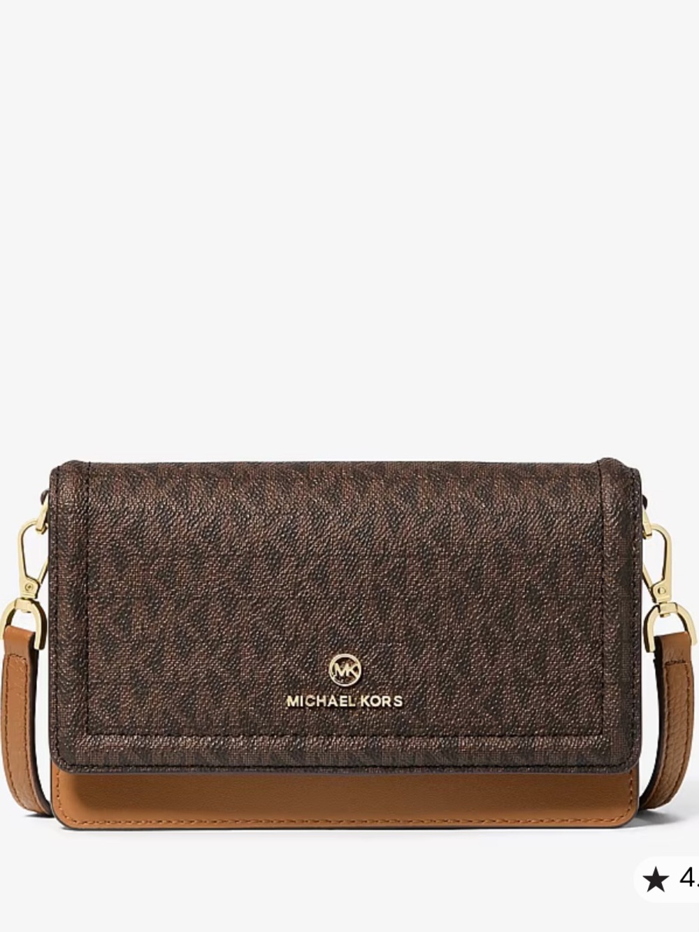 NWT Michael Kors Jet Set Charm Phone Crossbody Leather Wallet Brown / Acorn - Picture 15 of 16